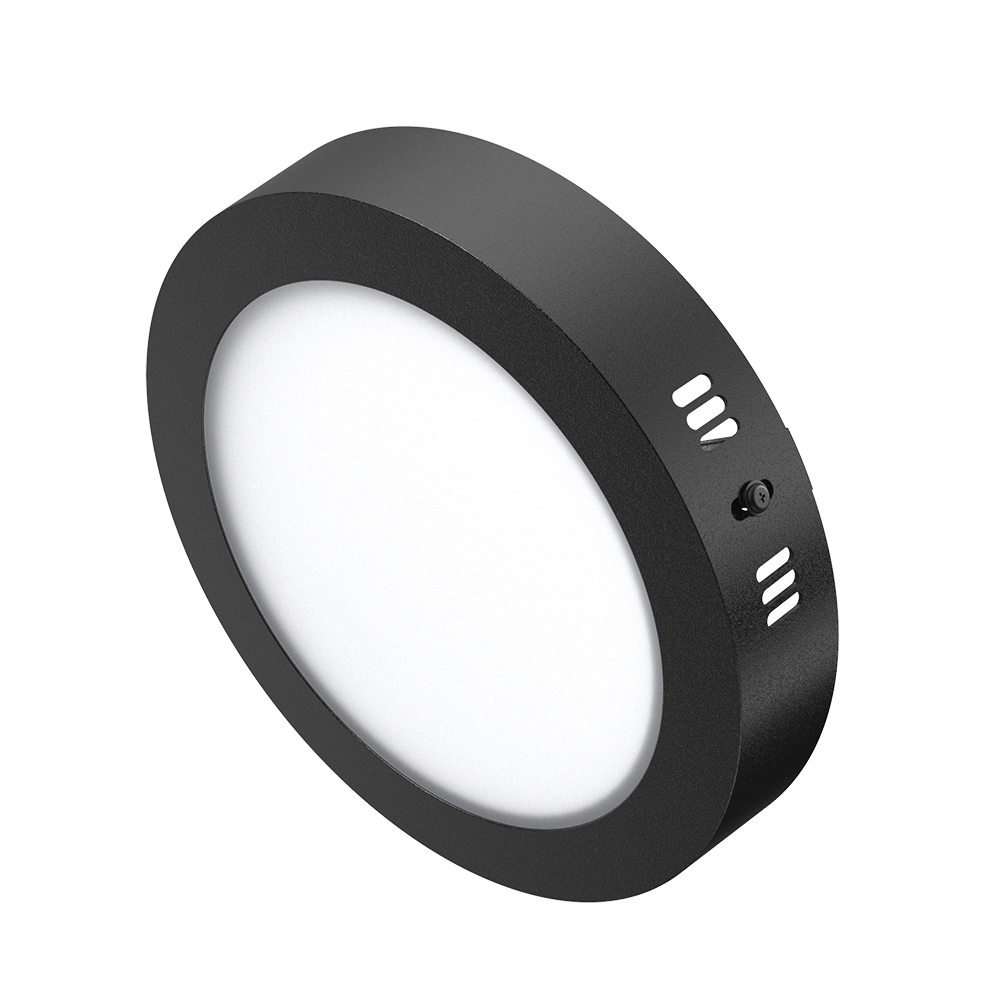 PLAFÓN LED CIRCULAR NEGRO 12W 3000K