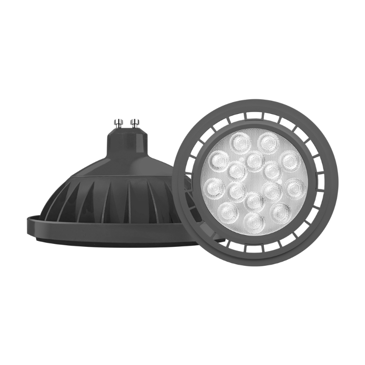 LAMPARA AR111 GU10 11W LED NEGRA 3000K